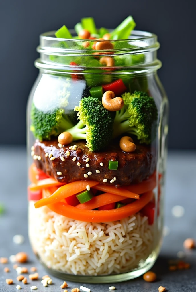 Teriyaki Beef & Stir-Fried Veggie Rice Jar - 04/01/2025